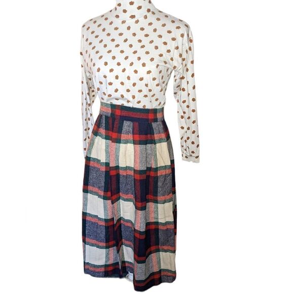 Vintage Dresses & Skirts - ‎Vintage handmade wool plaid skirt